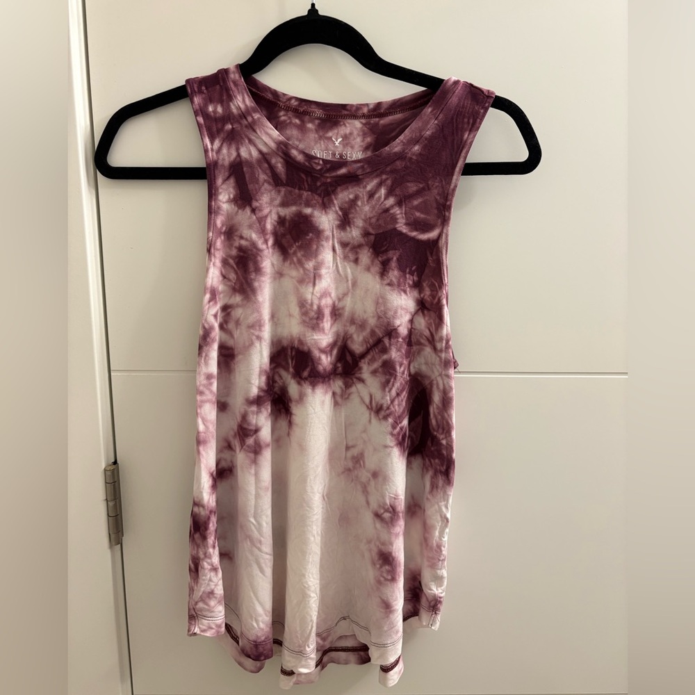 American Eagle Outfitters Maroon soft and sexy Tie-Dye Tank